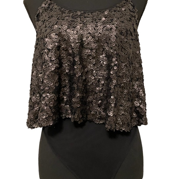 Free People Last Dance Sequin Black Bodysuit - Picture 5 of 12